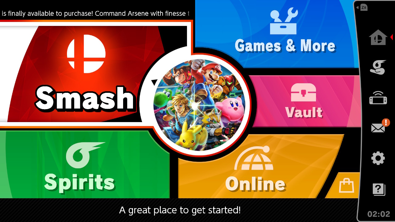 Super Smash Bros Ultimate main menu interface